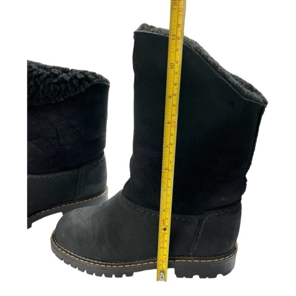 Sorel Suede Shearling Foldover Tall Black Boots Black Size 7M - Picture 7 of 8